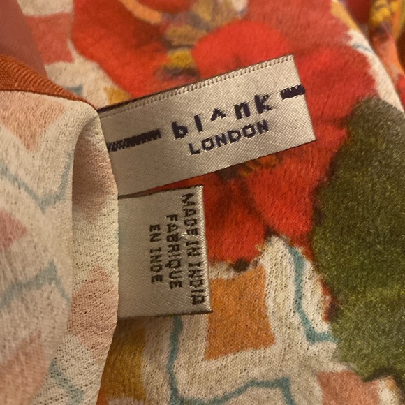 Anthropologie Blank London  Cream and Orange Asymmetrical Blouse size S/M - Picture 5 of 9